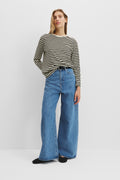 Cotton Stripe Long Sleeve Top