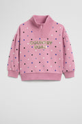 Cotton Blend Star Half Zip Sweat
