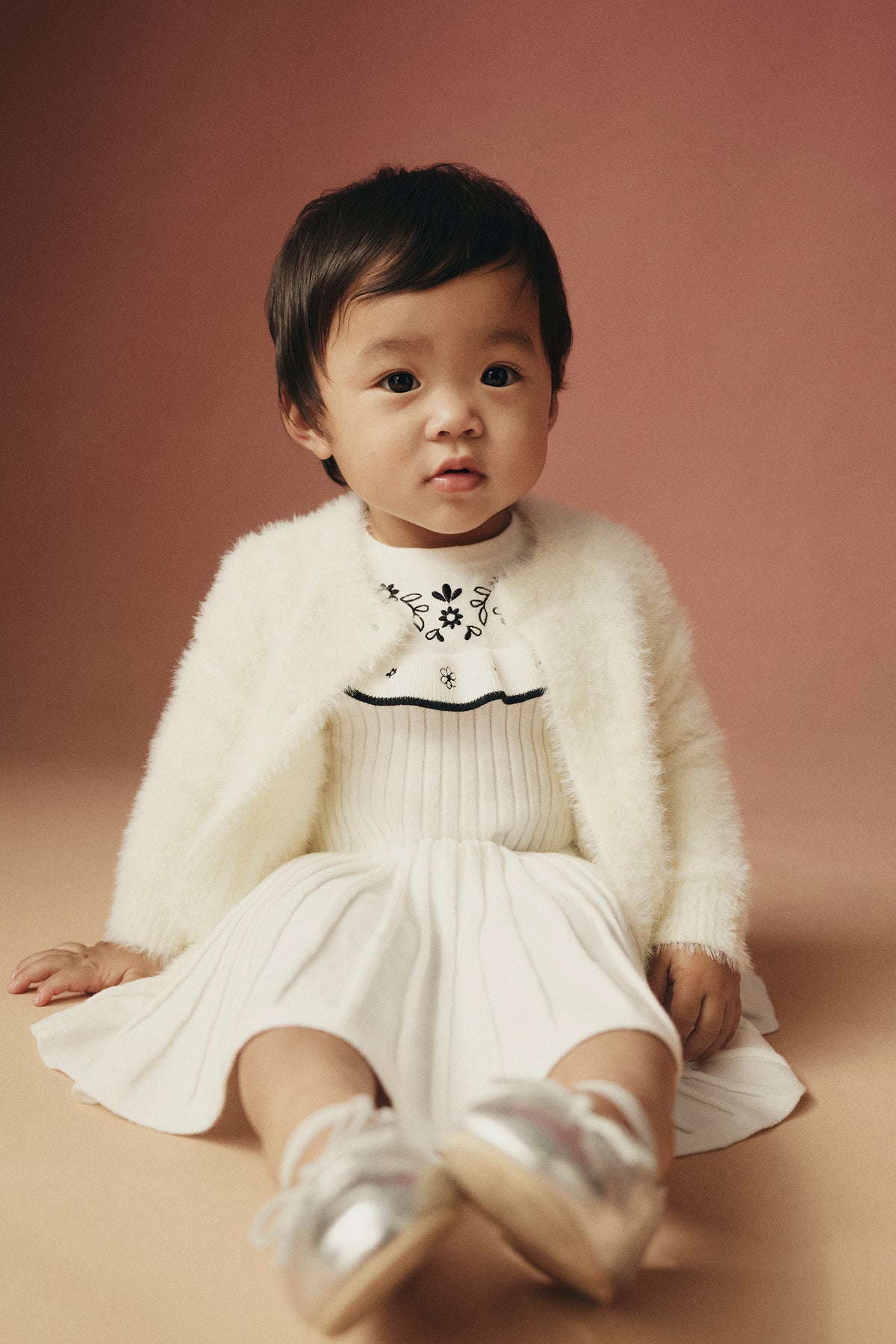 Cotton Embroidered Knit Dress