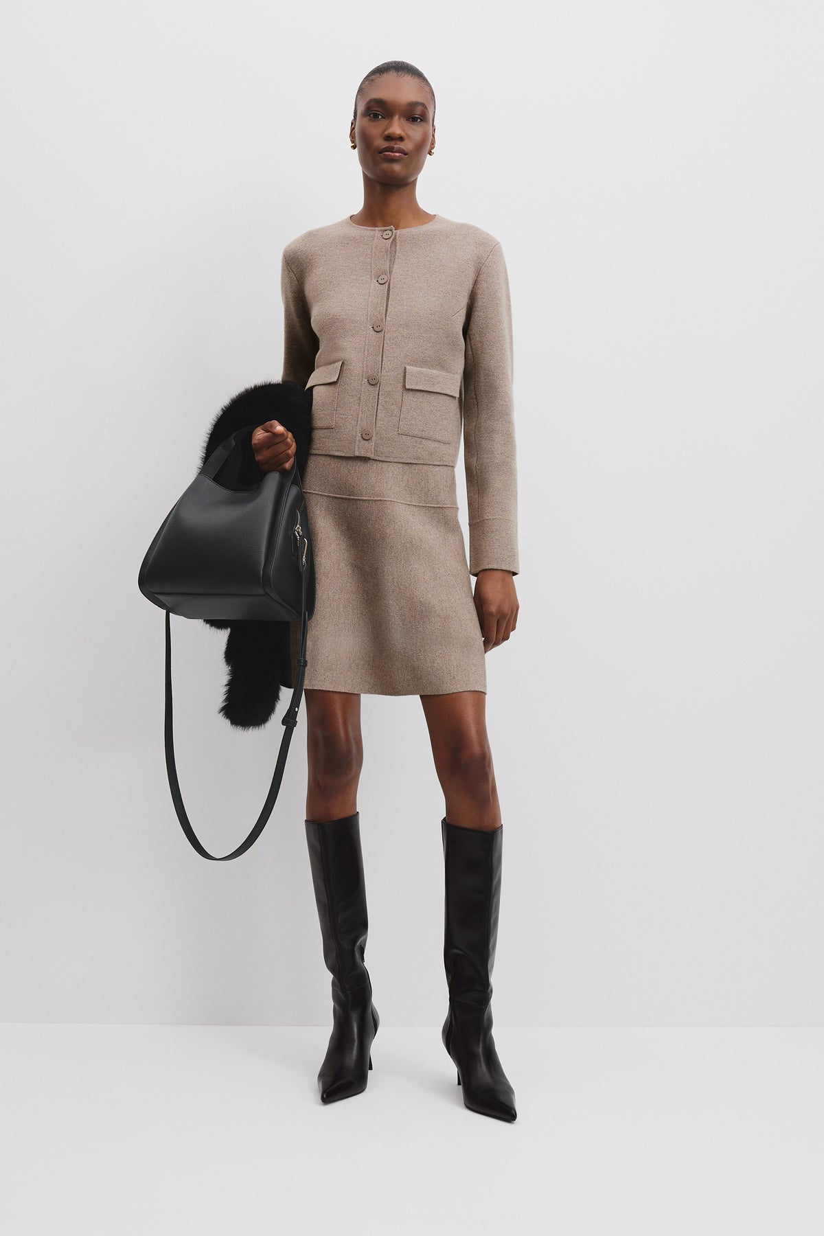 Compact Wool Knit Jacket