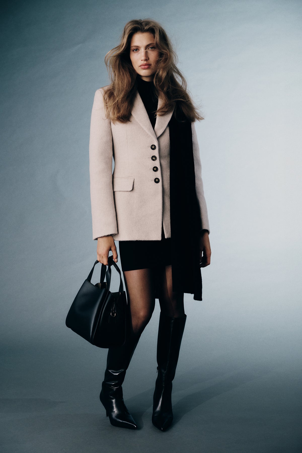 Wool Blend Soft Hair Blazer
