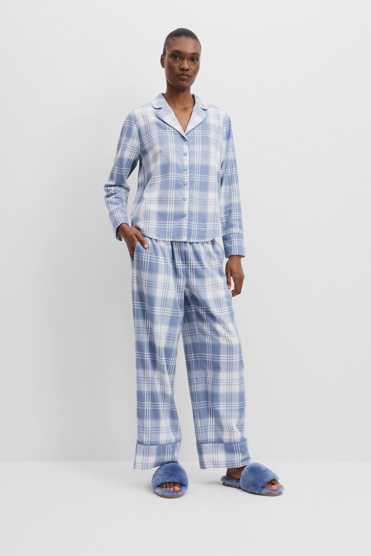 Australian Cotton Flannel Check Pyjama Set