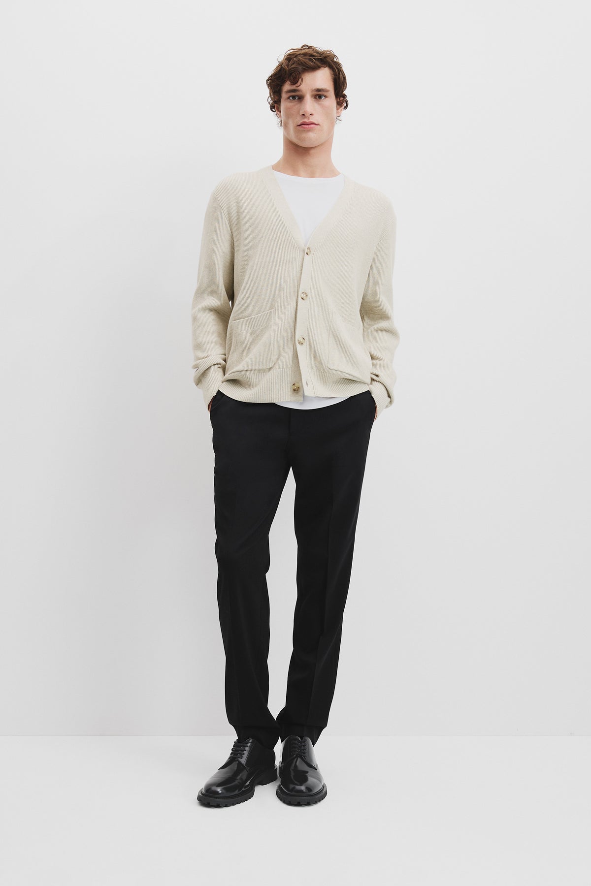 Cotton Wool Rib Cardigan