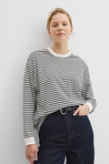 Australian Cotton Stripe Long Sleeve Relaxed T-Shirt