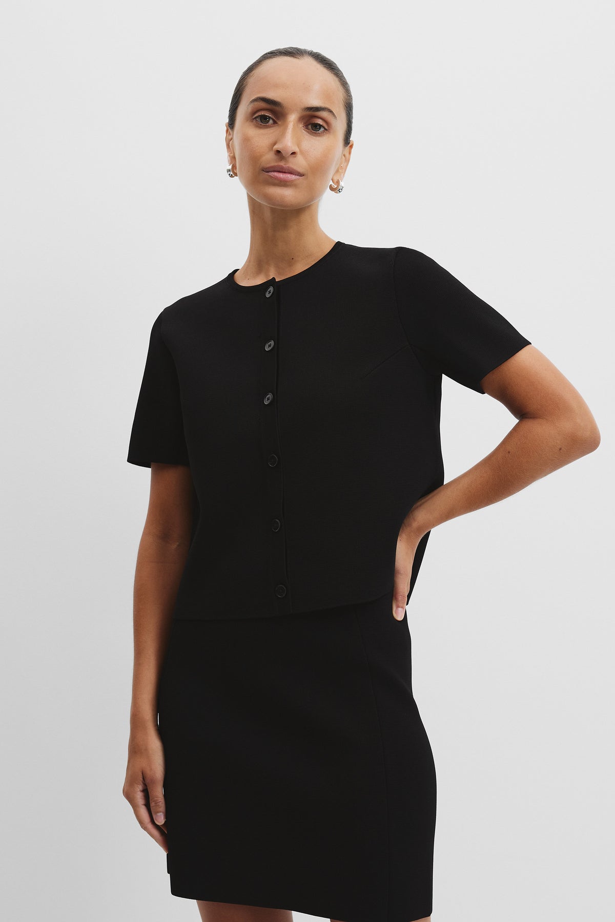 Button-Through Compact Knit