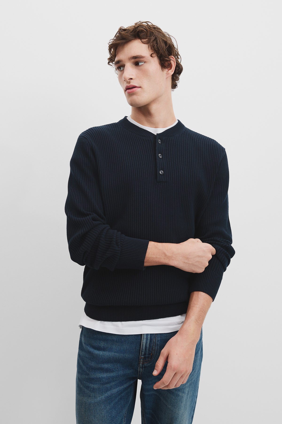 Cotton Waffle Henley