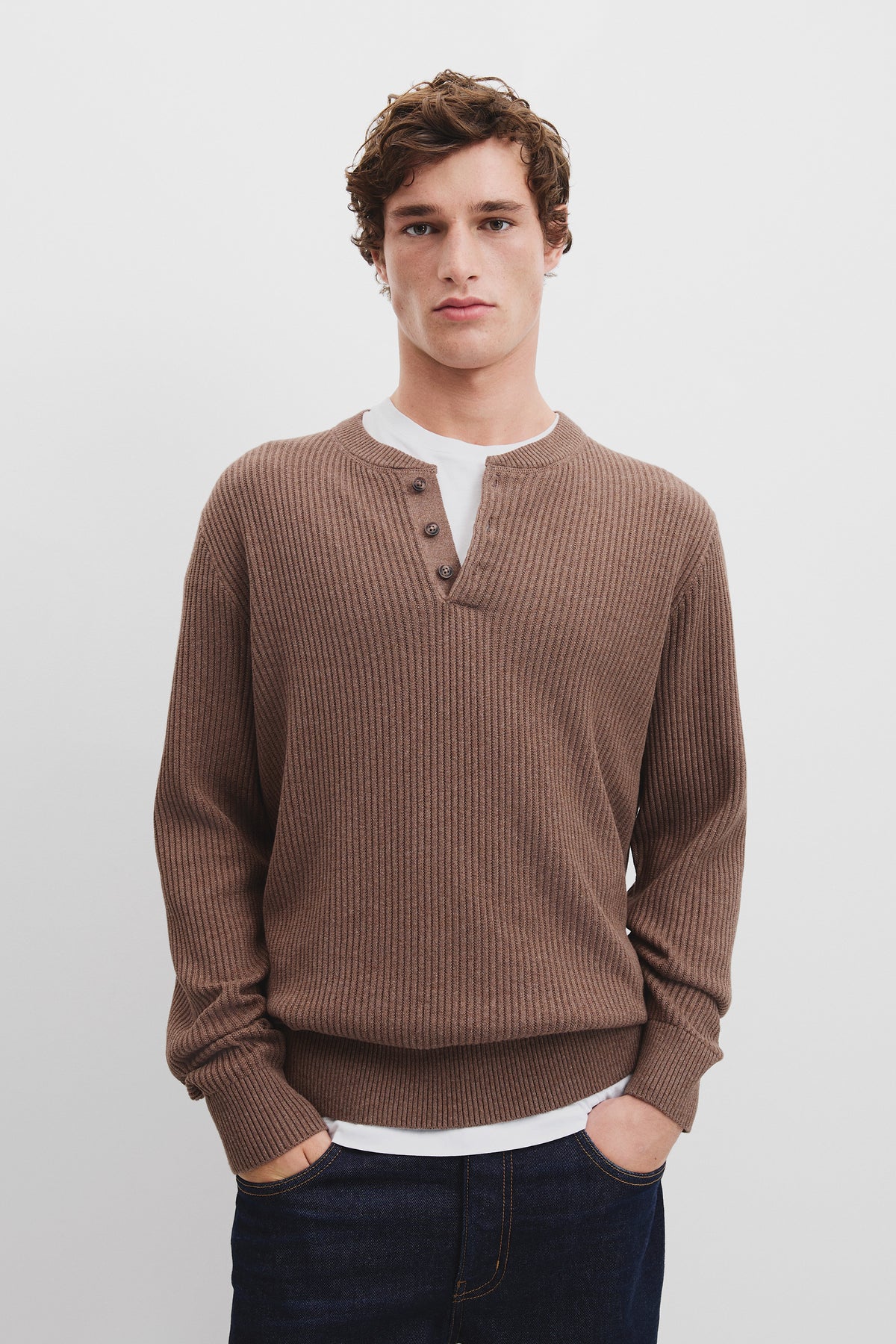 Cotton Waffle Henley