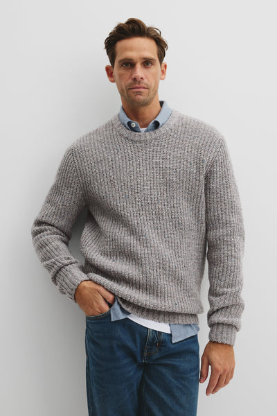 Merino Nep Crew Knit