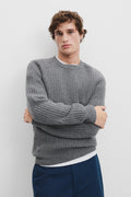 Textured Wool Crew Neck Knit