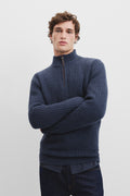 Textured Wool Half Zip Knit