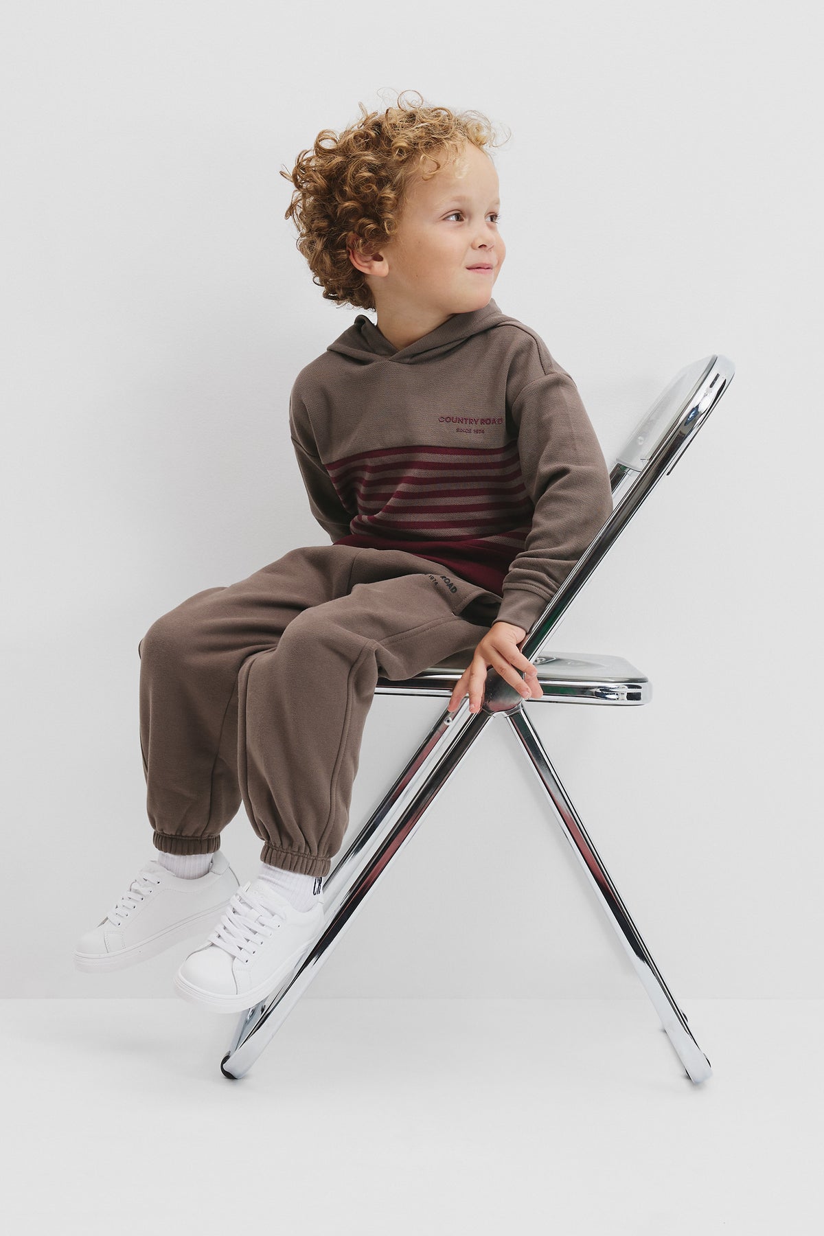 Cotton Hooded Block Stripe T-Shirt