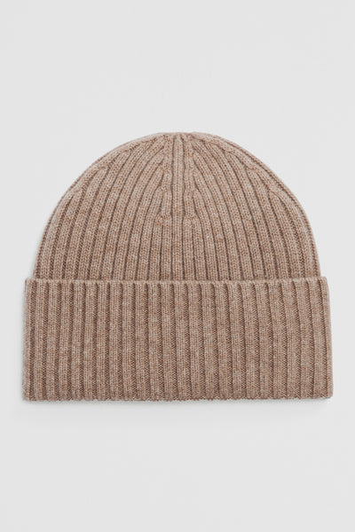 Wool Cashmere Rib Beanie