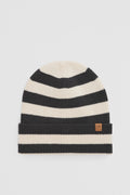 Cotton Blend Stripe Knit Beanie