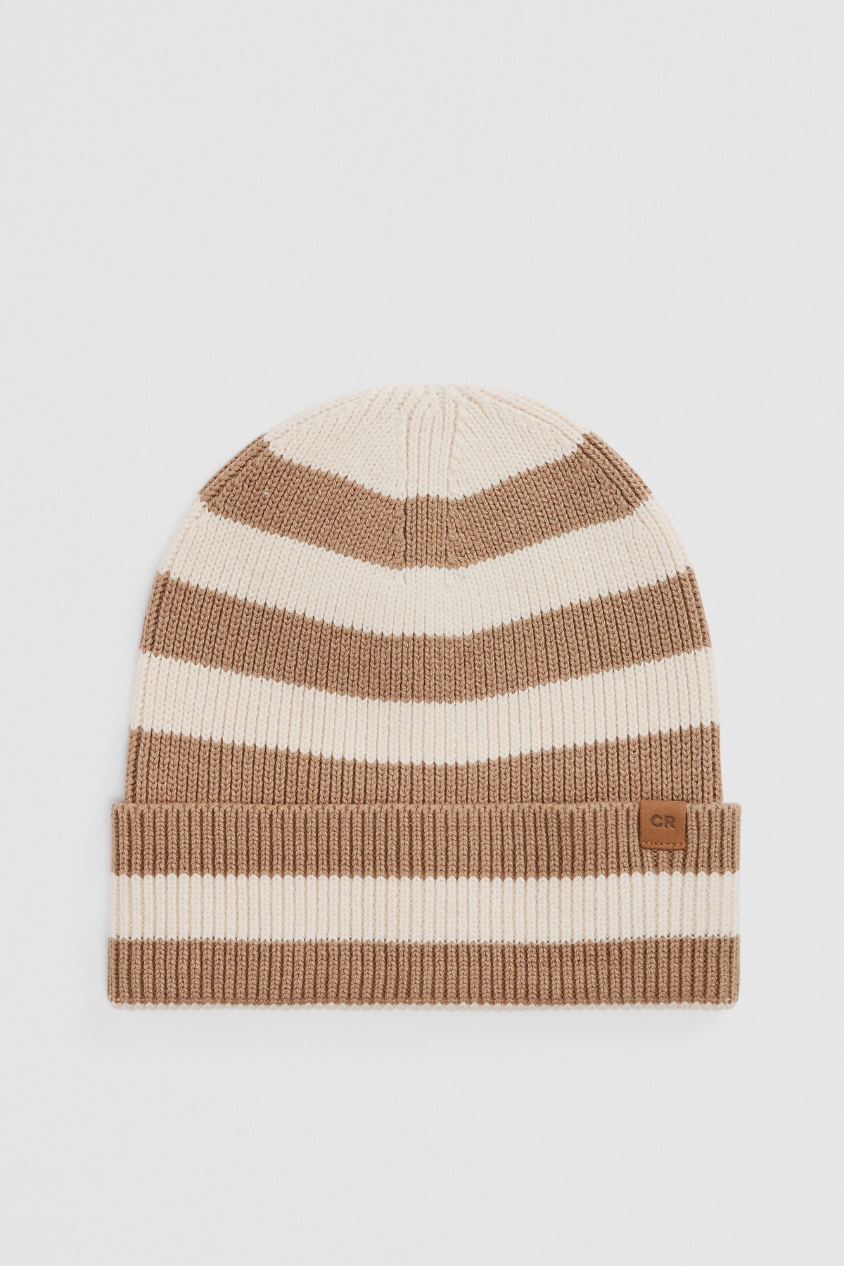 Cotton Blend Stripe Knit Beanie