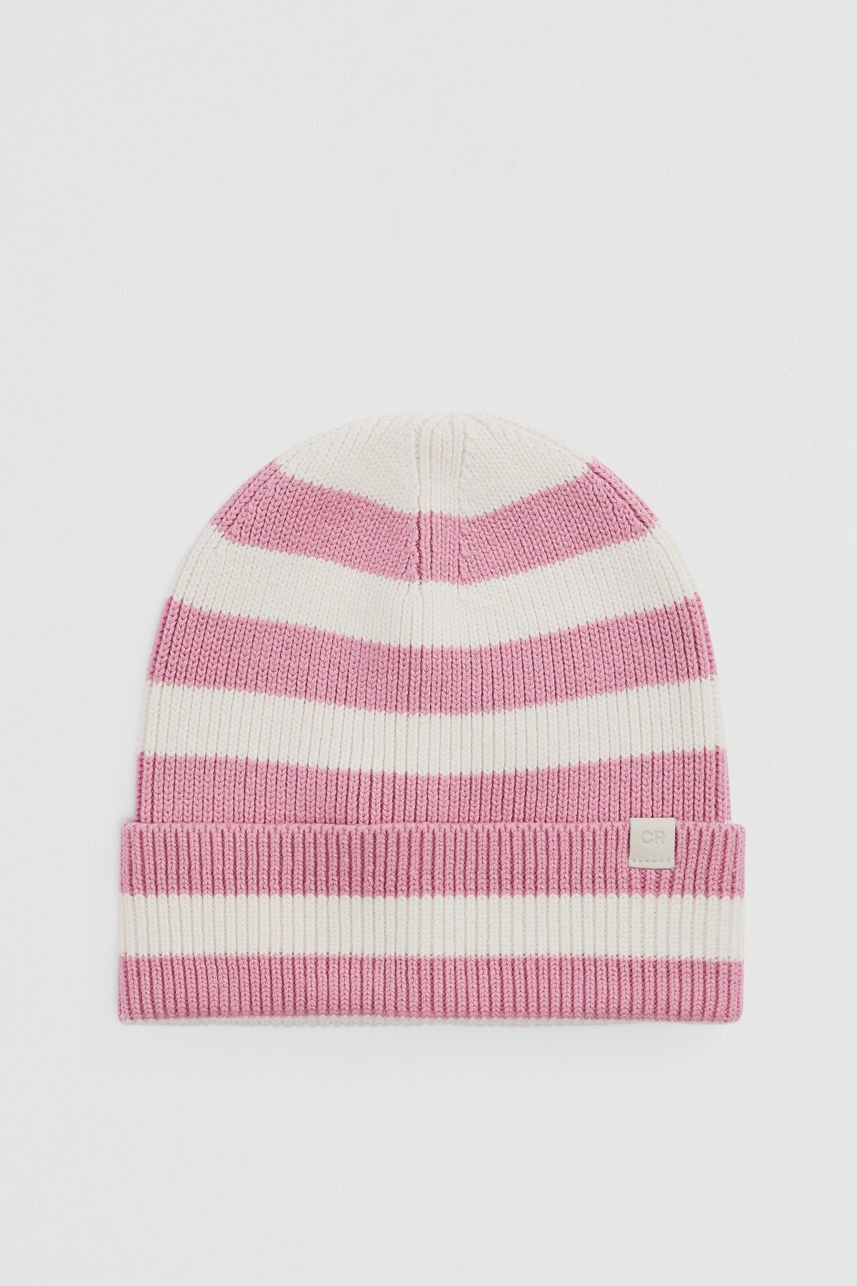 Cotton Blend Stripe Knit Beanie