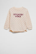Cotton Long Sleeve Logo Sequin T-Shirt