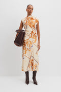 Print Fluid Midi Dress