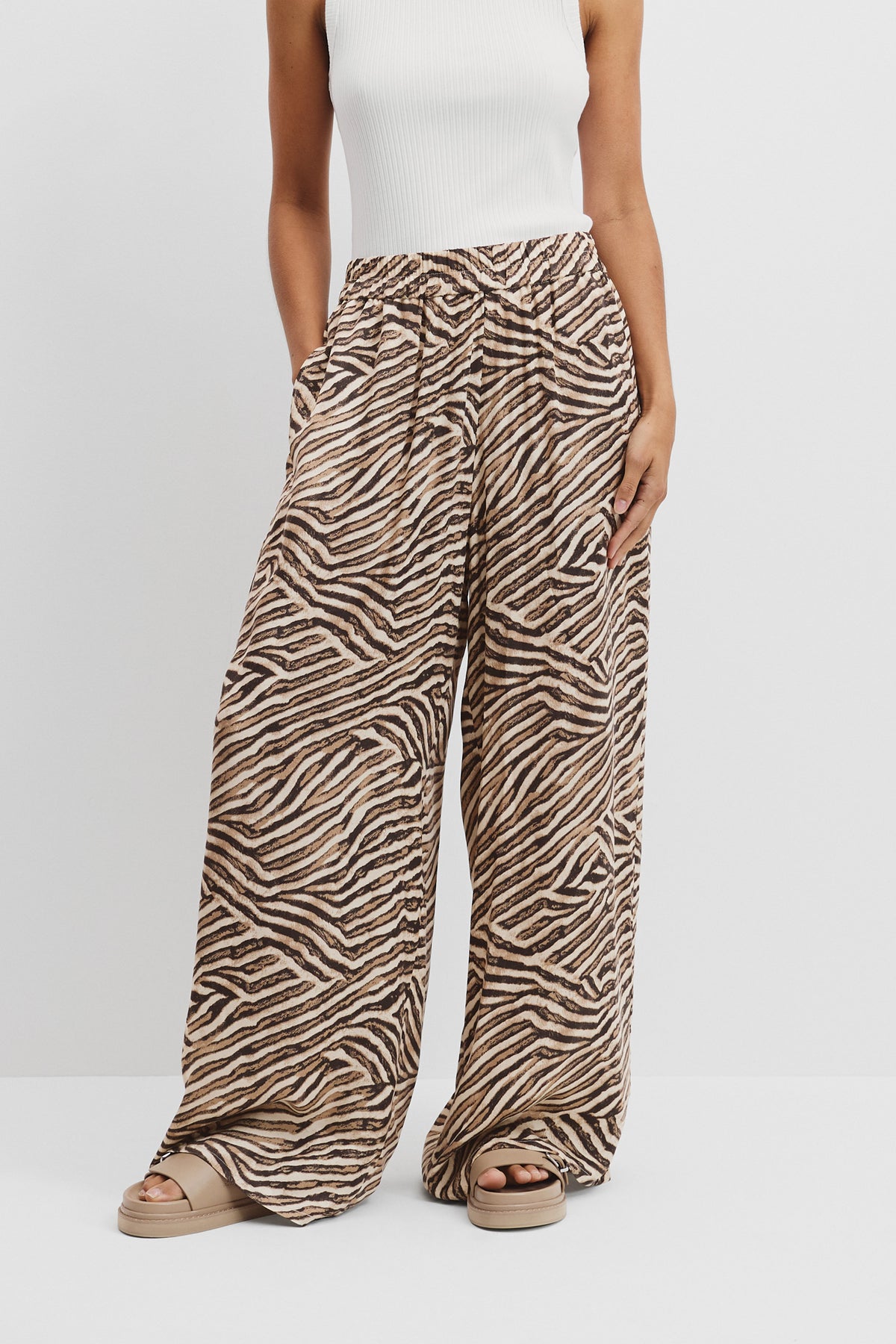 Print Cupro Pull-On Pant