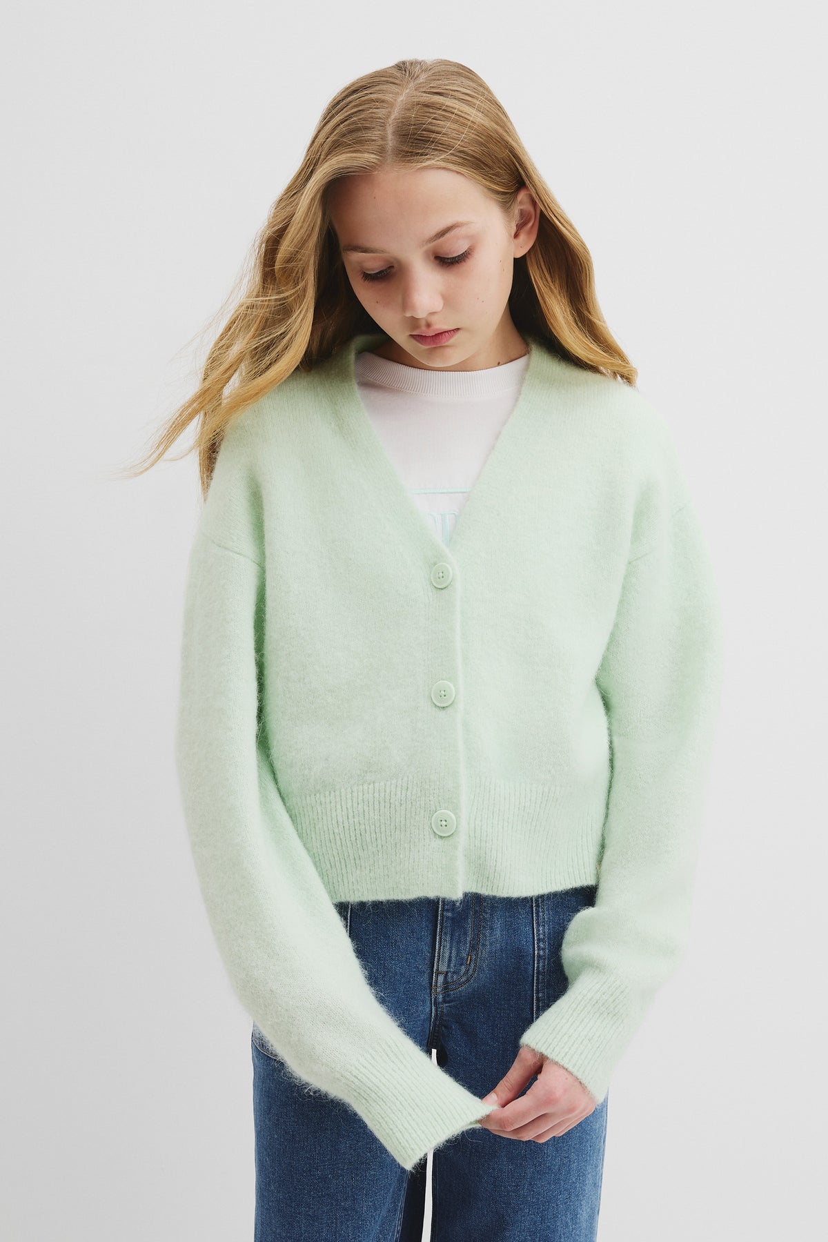 Teen Fluffy Knit Cardigan