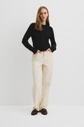 Cotton Cashmere Crew Neck Cardigan