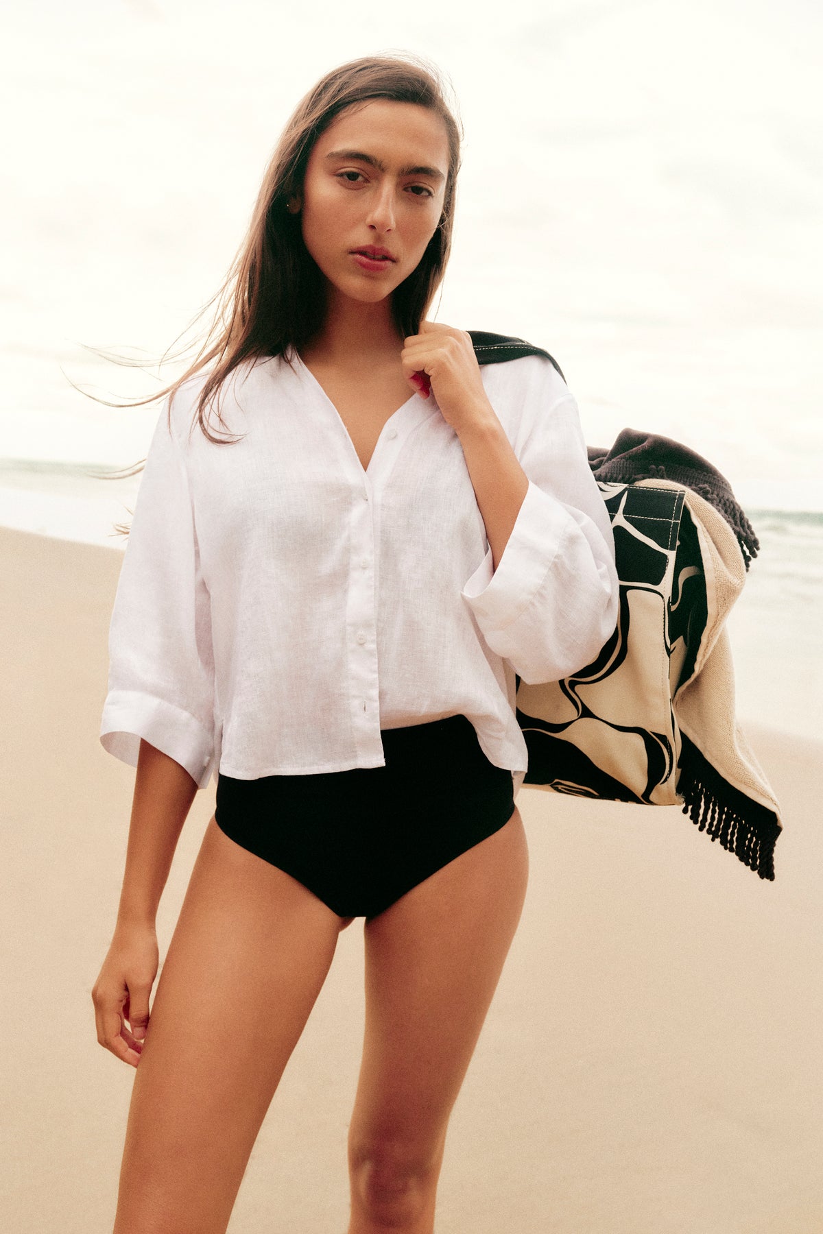 Linen 3/4 Sleeve Linen Shirt