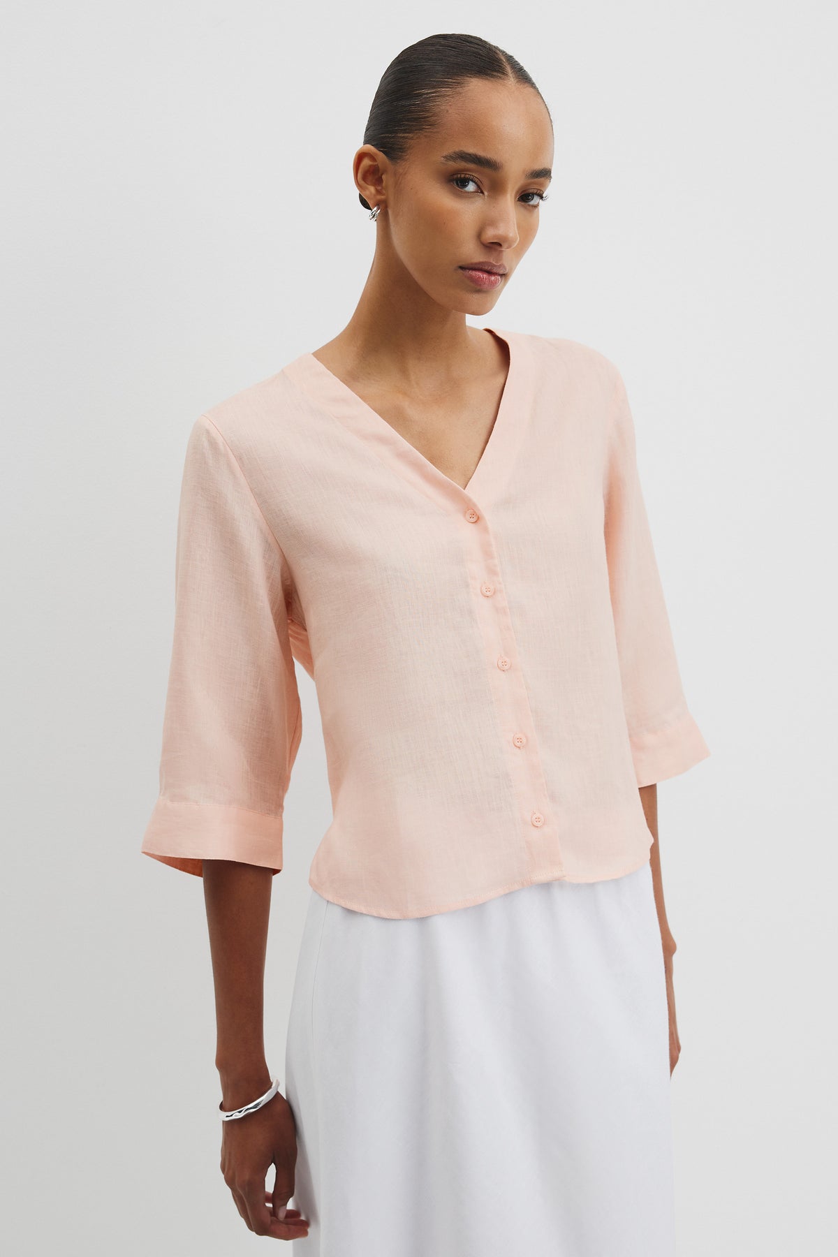 Linen 3/4 Sleeve Linen Shirt
