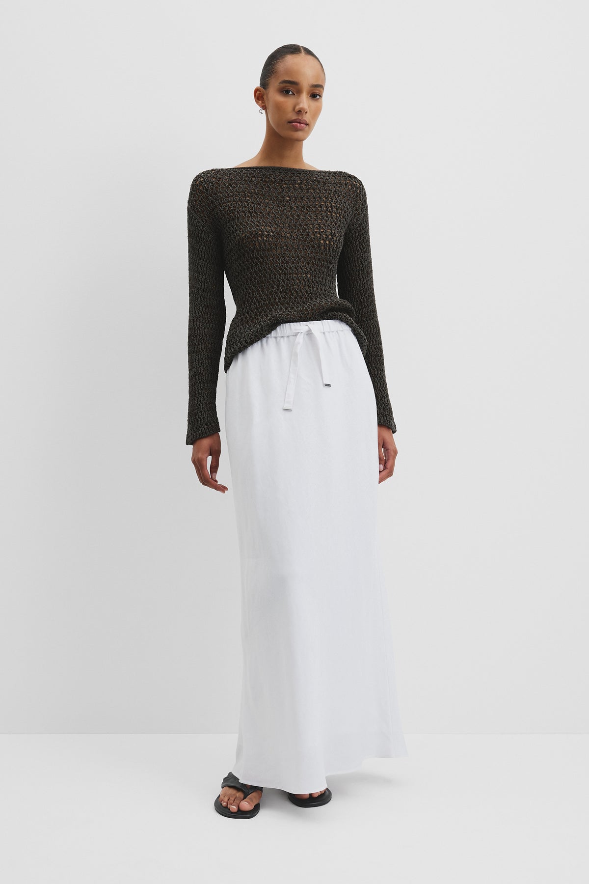Linen Column Skirt