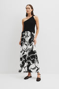 Linen Printed Column Skirt