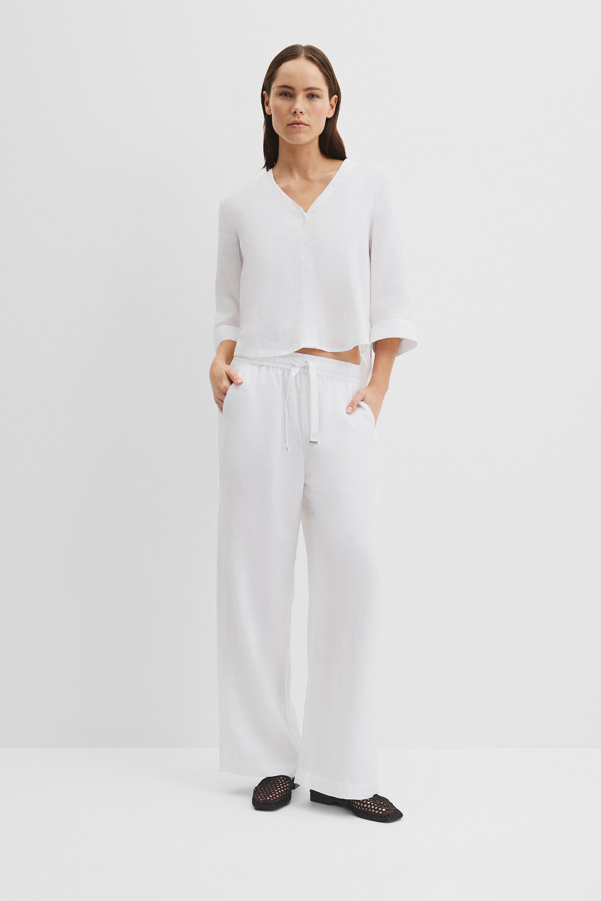 Tie Detail Linen Pant