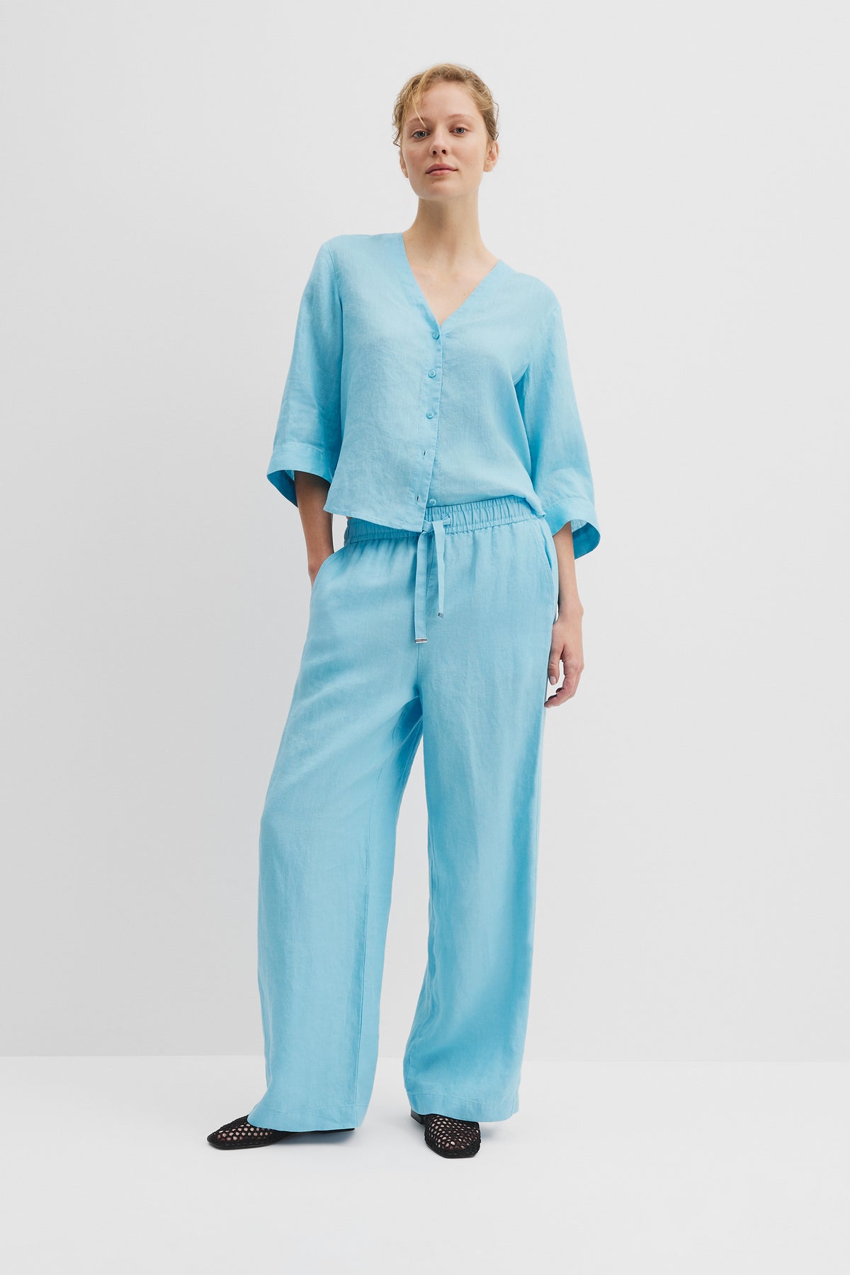 Tie Detail Linen Pant