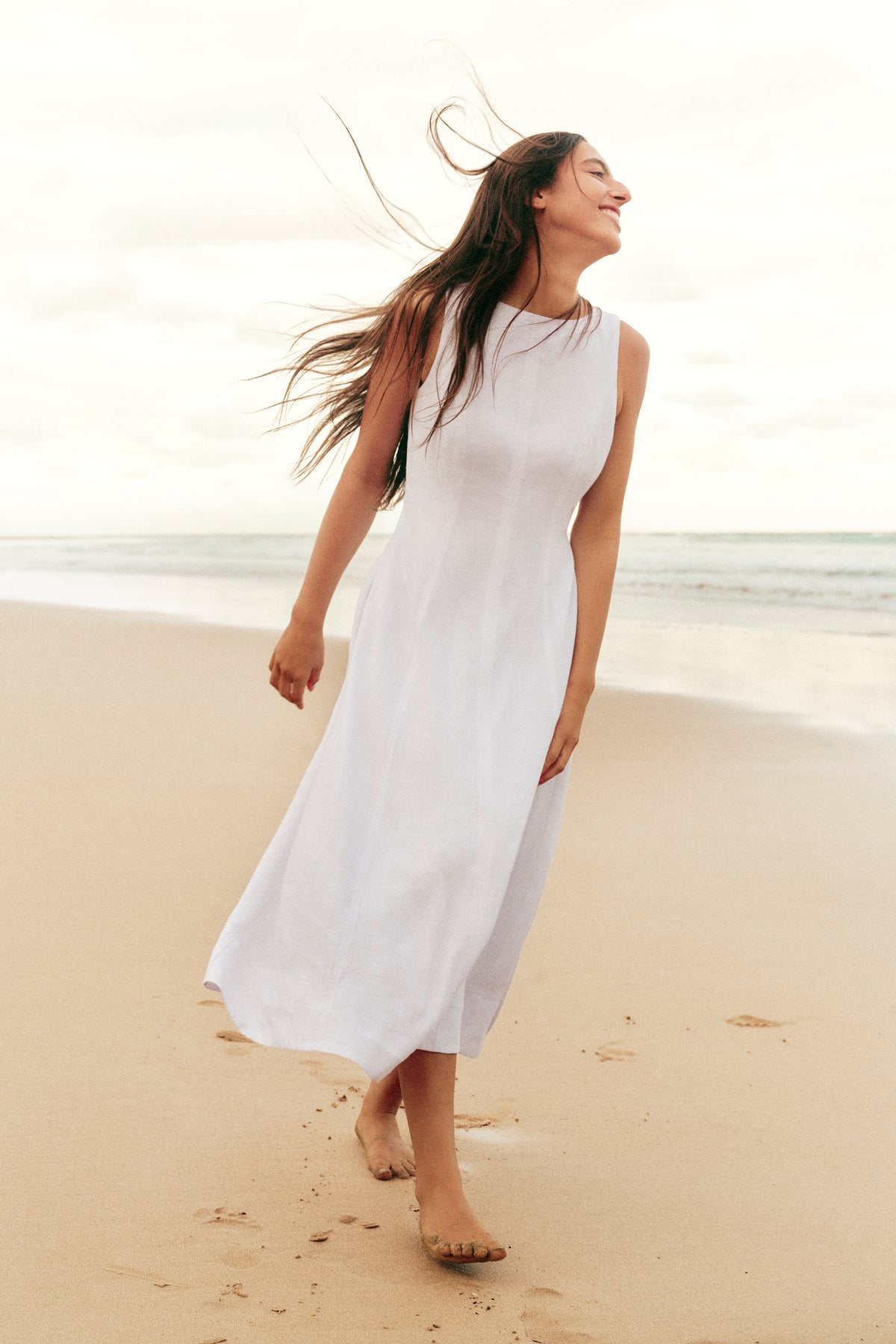 Linen Fit-And-Flare Dress