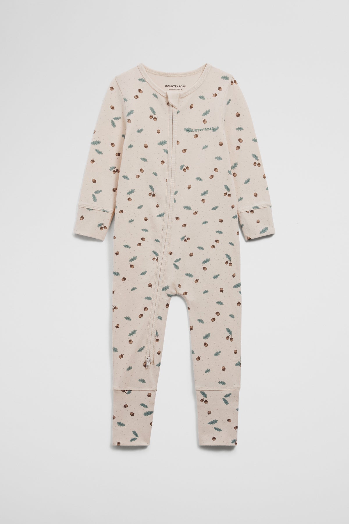 Organically Grown Cotton Acorn Print Jumpsuit