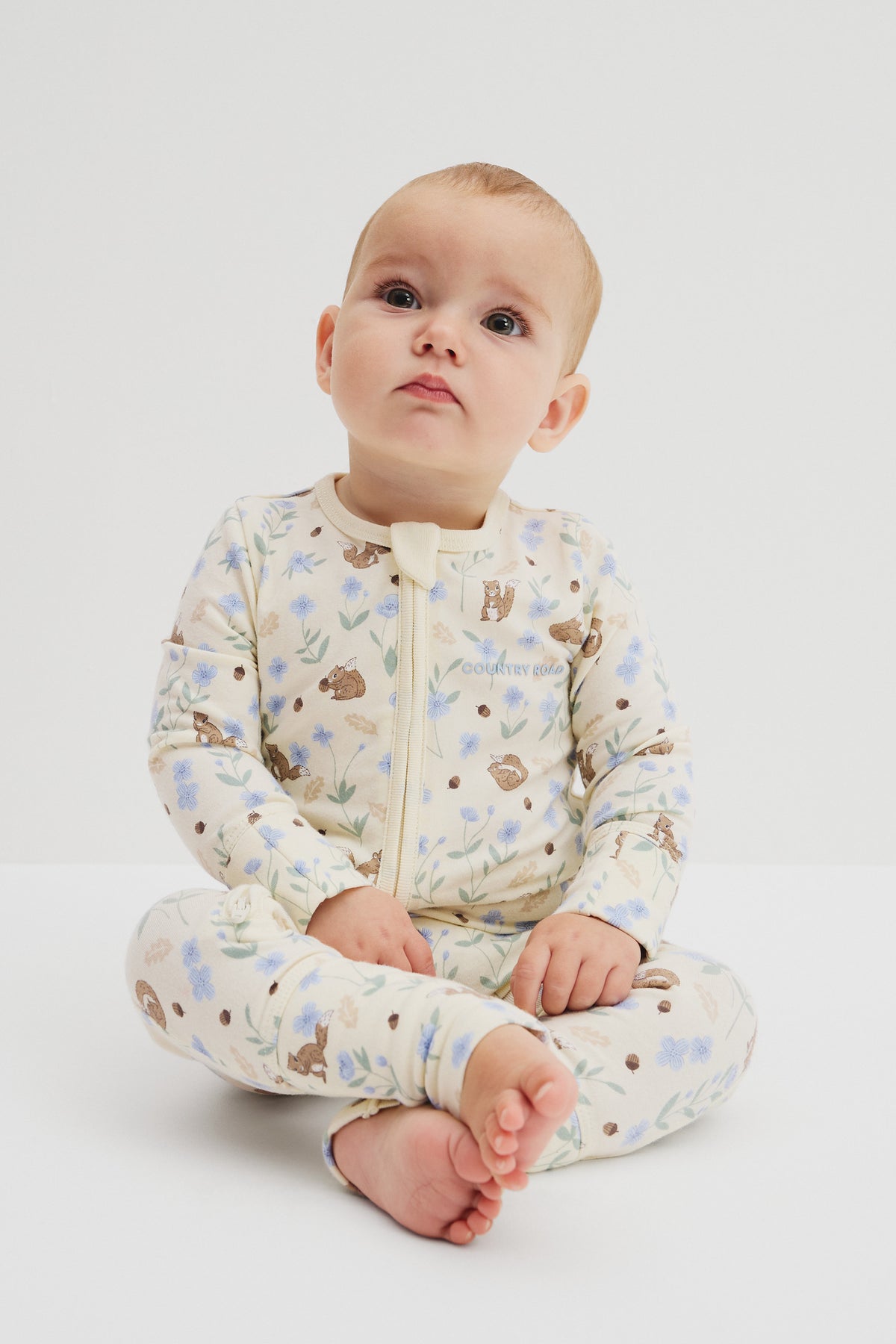 Organically Grown Cotton Squirrel Floral Jumpsuit