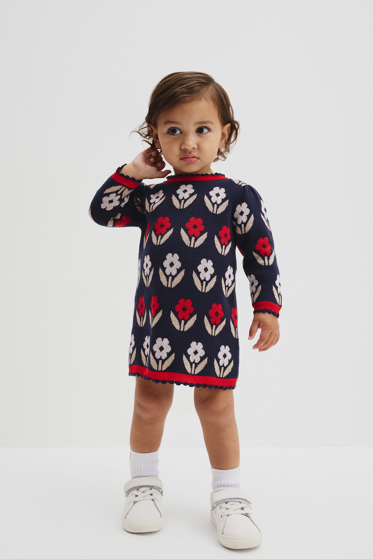 Organically Grown Cotton Jacquard Knit Dress