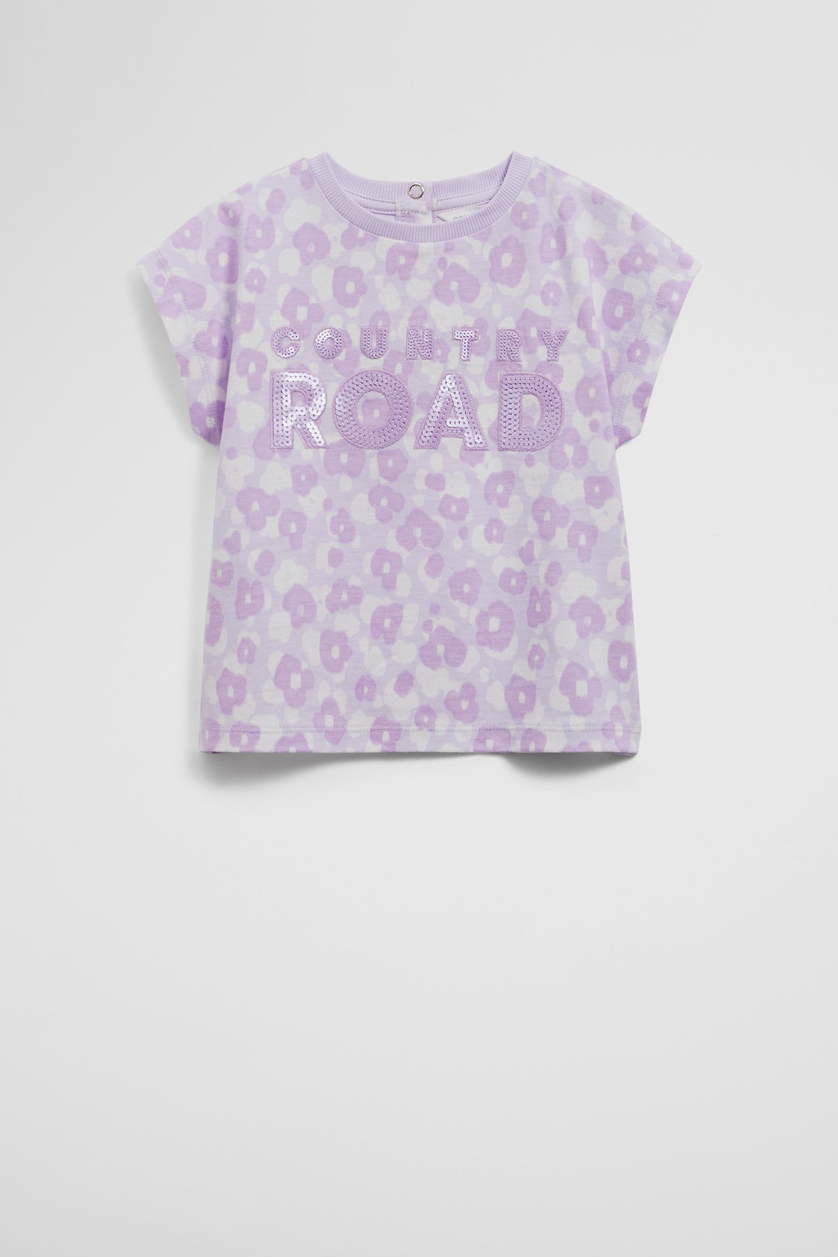 Cotton Sequin Logo T-Shirt