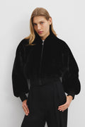 Polyester Fur Bomber Jacket