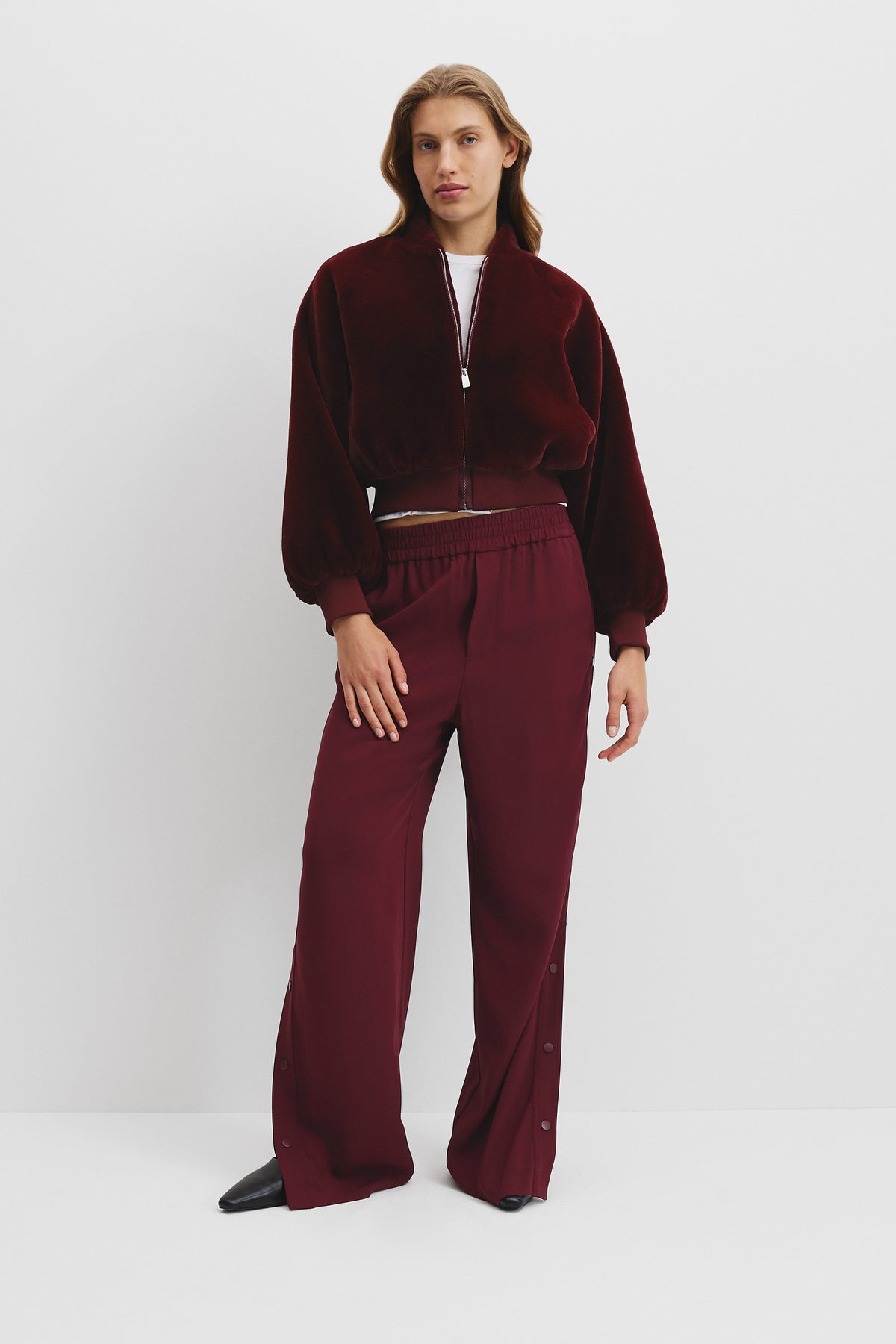 Polyester Fur Bomber Jacket