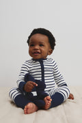 Organically Grown Cotton Stripe Rib Jumpsuit