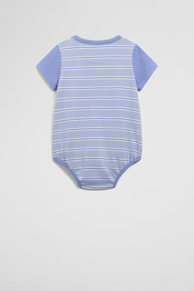 Organically Grown Cotton Stripe Logo T-Shirt Bodysuit