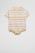 Organically Grown Cotton Oversize Stripe Short Sleeve Bodysuit