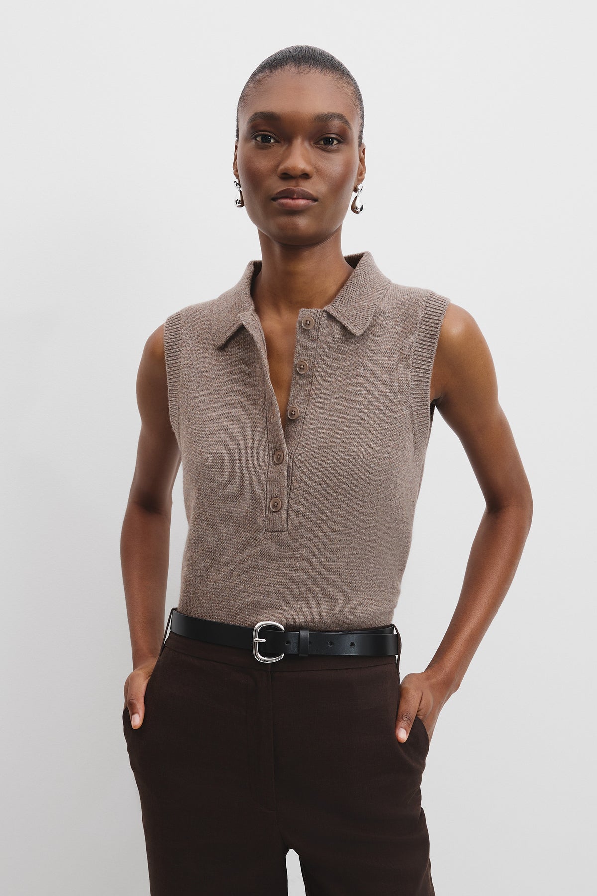 Collared Knit Vest
