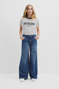Mid Rise Wide Leg Jean