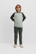 Cotton Contrast Long Sleeve Logo T-Shirt