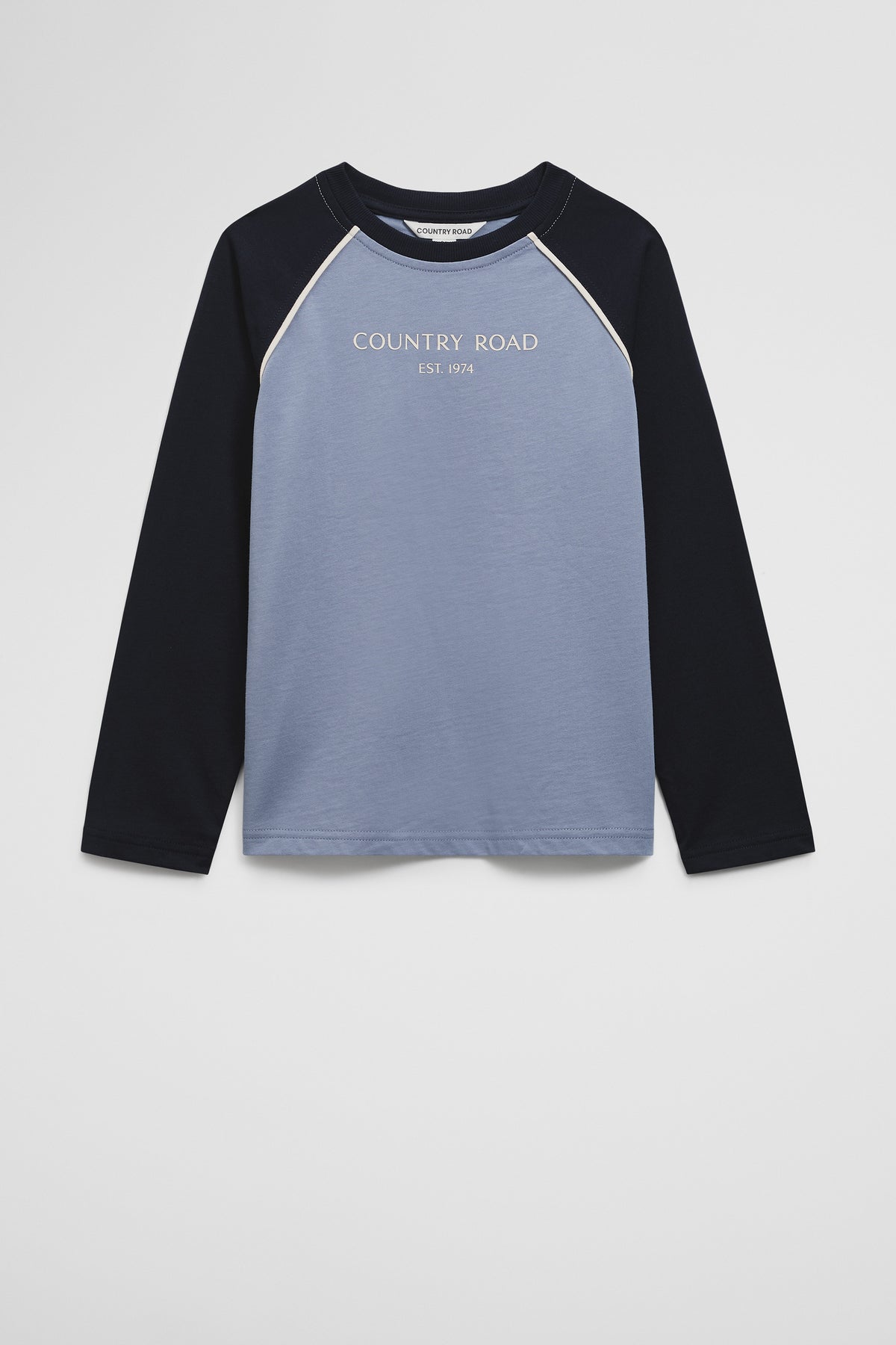 Cotton Contrast Long Sleeve Logo T-Shirt