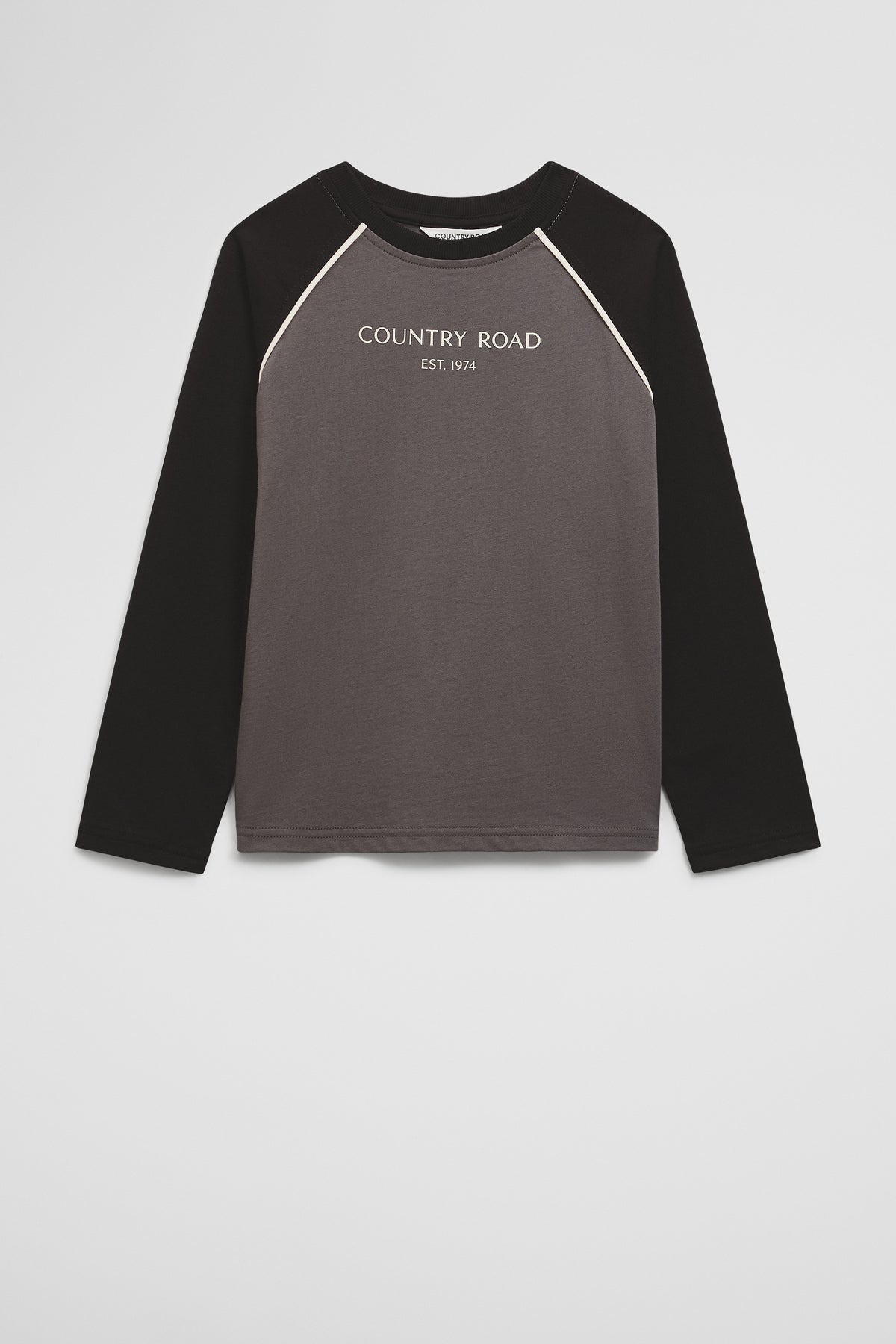 Cotton Contrast Long Sleeve Logo T-Shirt