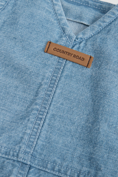 Organically Grown Cotton Denim Broderie Overall