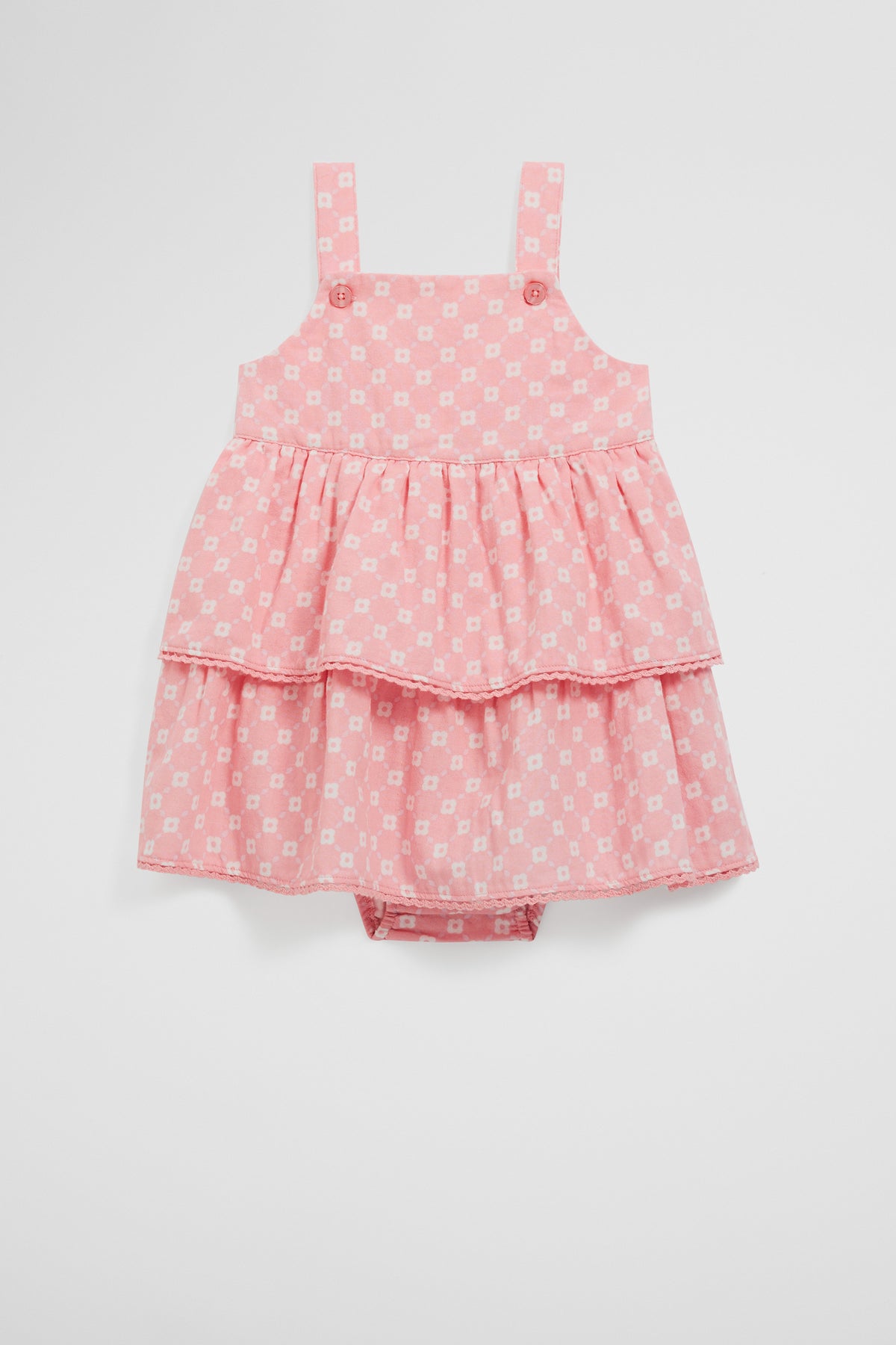 Organically Grown Cotton Tiered Romper Dress