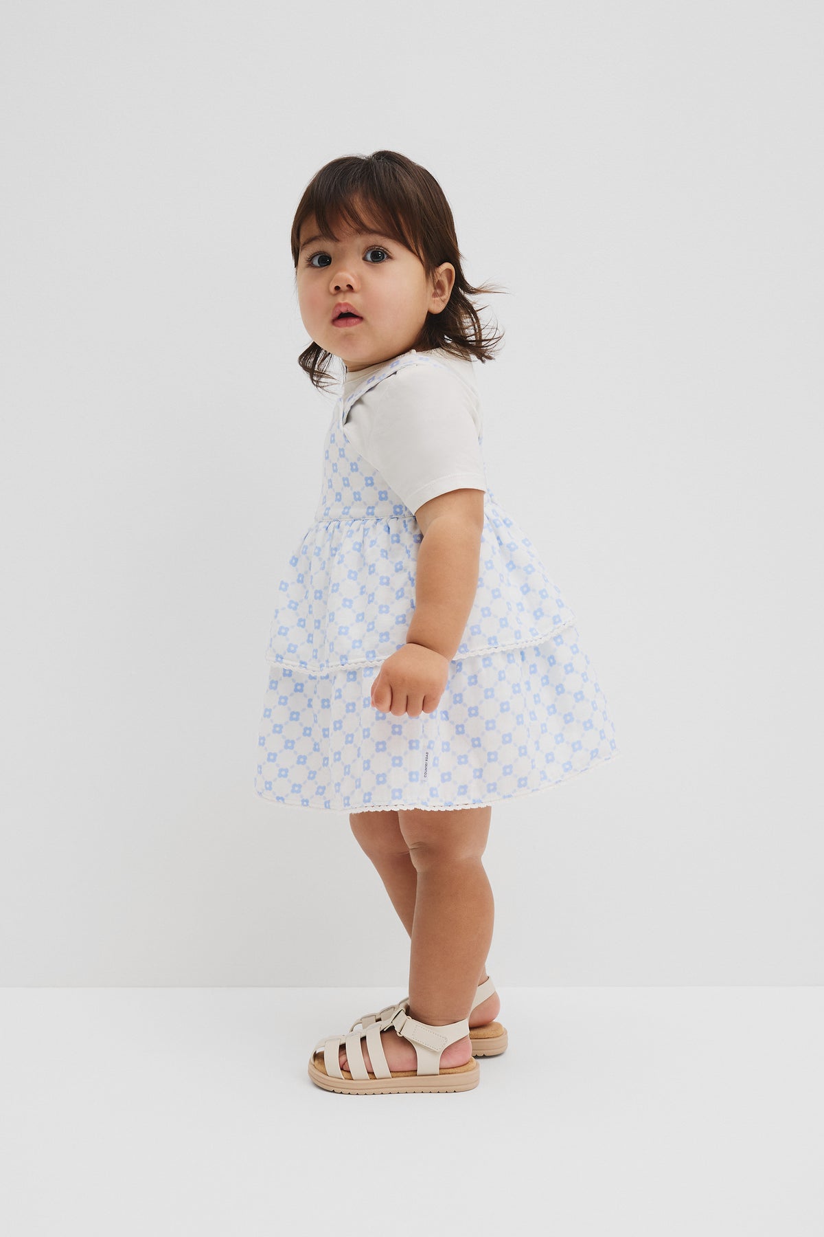 Organically Grown Cotton Tiered Romper Dress