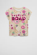 Cotton Sequin Logo T-Shirt