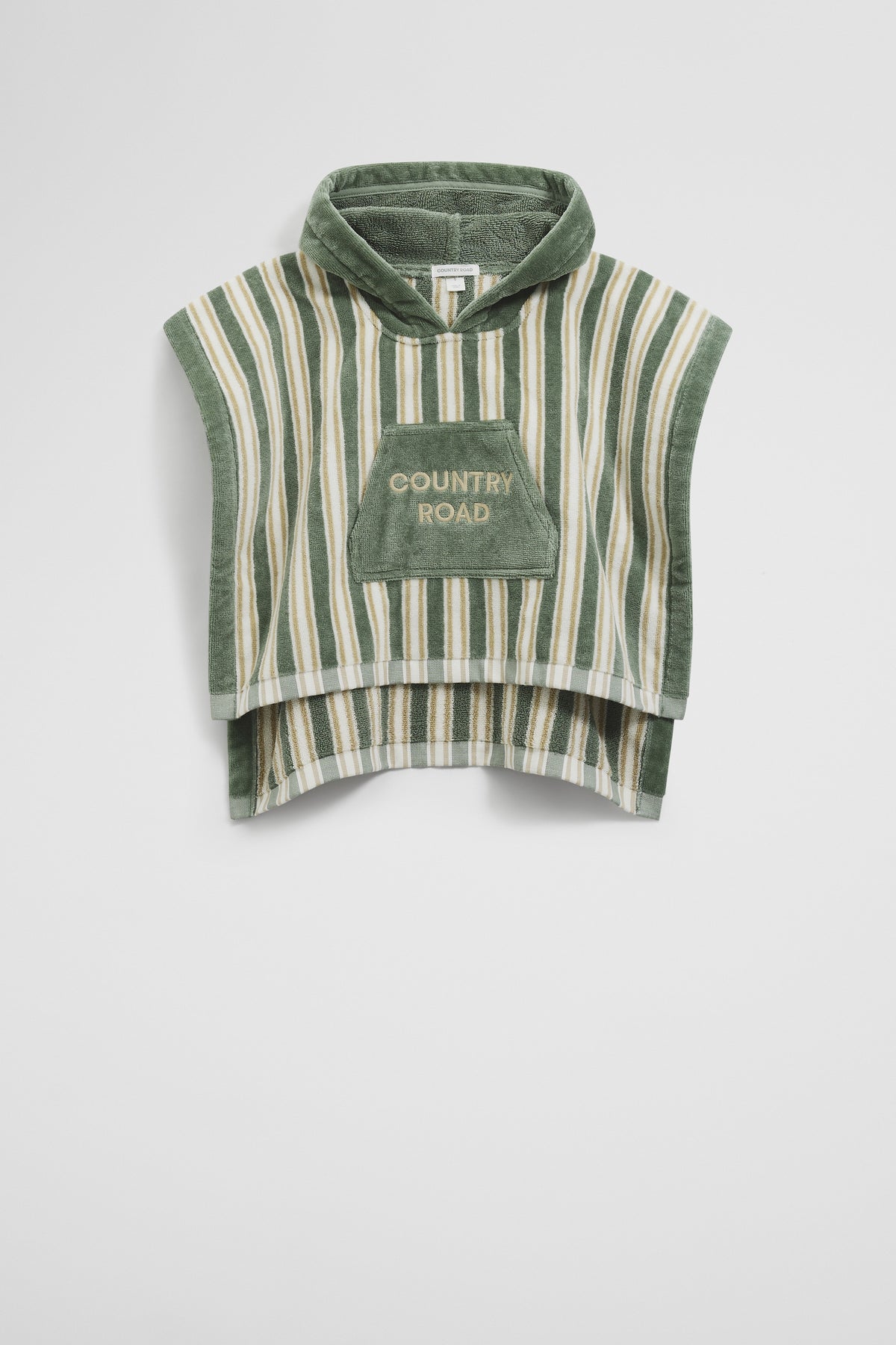 Cotton Stripe Logo Poncho